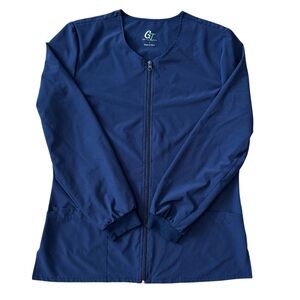 Green Town Performance Women's Navy Lightweight Scrub Jacket Size Large